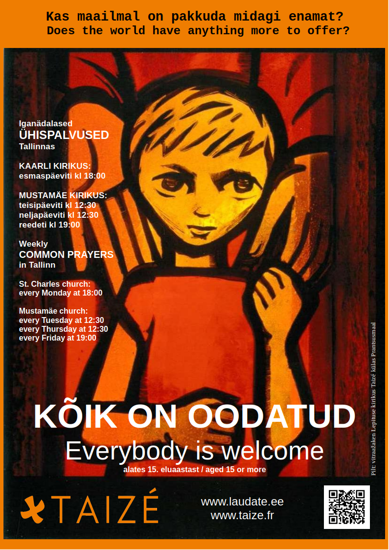 Plakat: Iganädalased ühispalvused Tallinnas